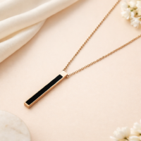 Black Vertical Bar Necklace