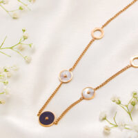 Black and White rosegold necklace