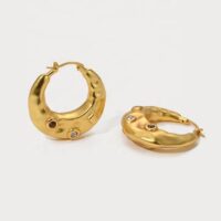 Tiny gold-plated hoop earrings for Women