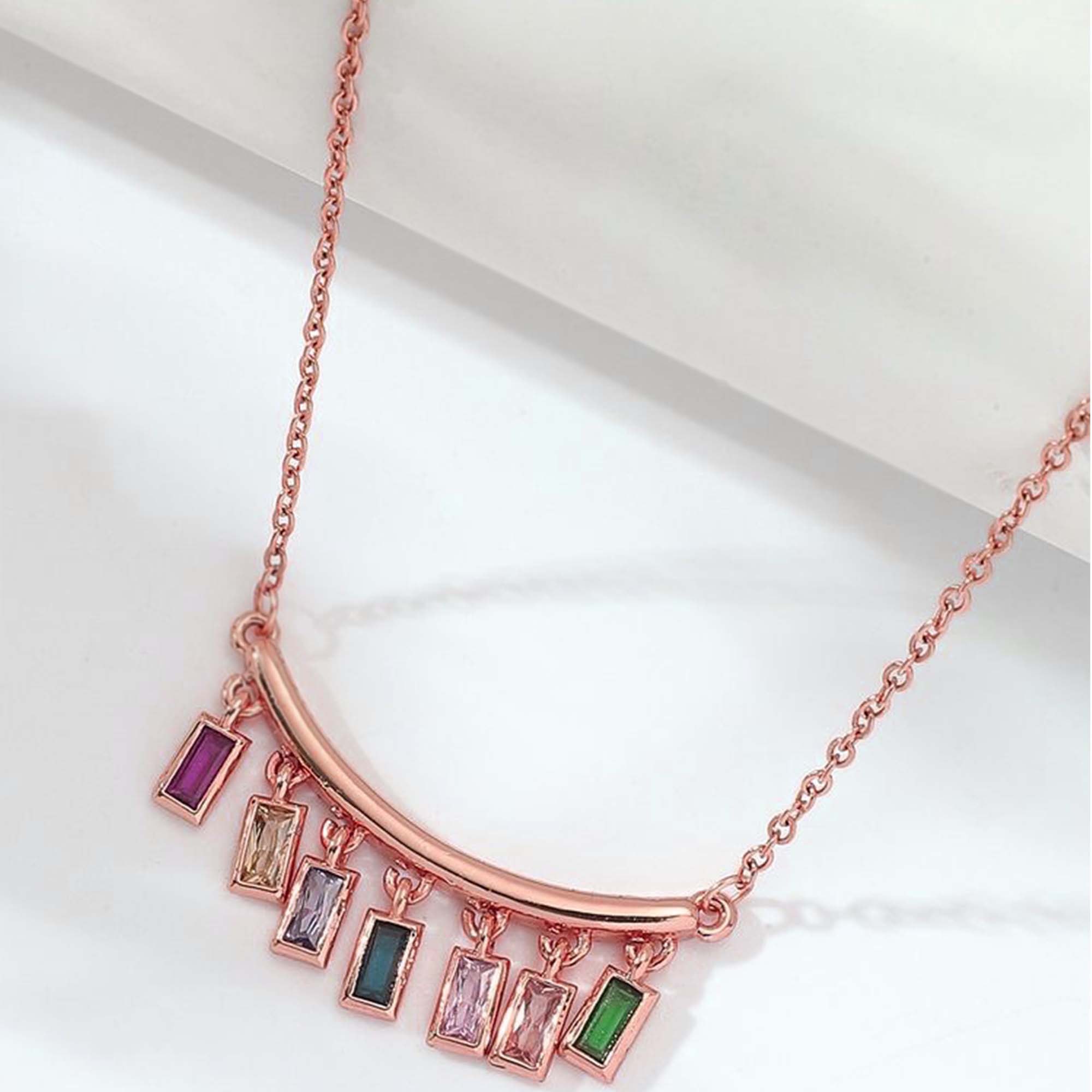 Trendy Rainbow Bar Necklace for Women
