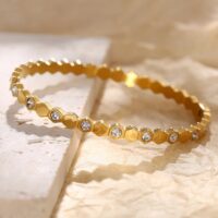 Radiant Hexagonal 18k Gold Plated Elegance Bracelet