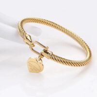 Rosy Elegance Love Lock Bracelet
