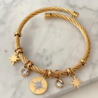 Gilded Rope & Elegant Charms Bracelet