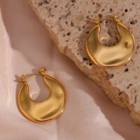 Plain Gold Half Circle Earrings