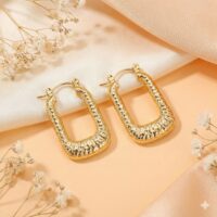 Rectangle Gold Earrings